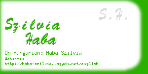 szilvia haba business card